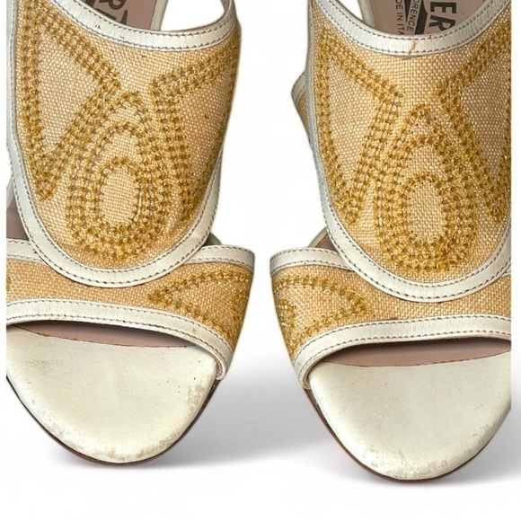 Salvatore Ferragamo Canvas & Leather Platform Sandals | Italy | Size 7 - Picture 6 of 14